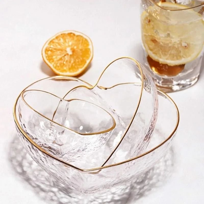Heart - Shaped Glass Salad Bowl | - Elegant Households KE
