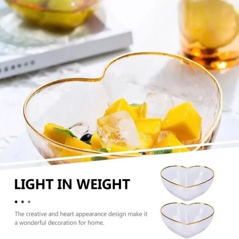 Heart - Shaped Glass Salad Bowl | - Elegant Households KE