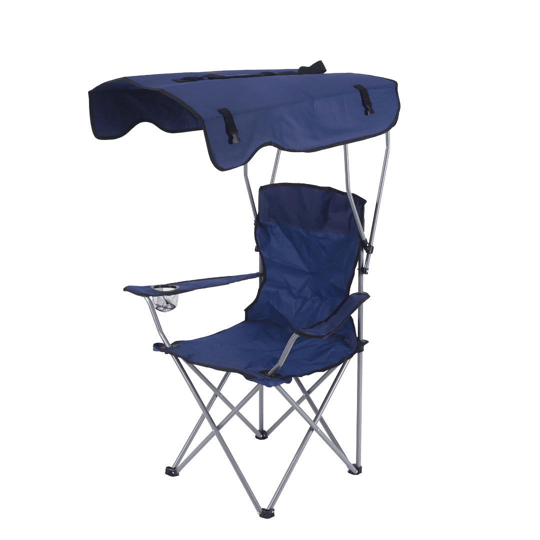 Heavy Duty Foldable Camping Chair with Canopy – Multiple Colors | - Elegant Households KE
