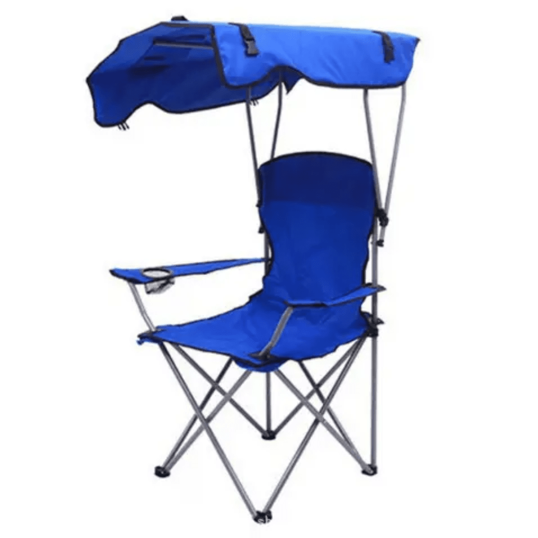 Heavy Duty Foldable Camping Chair with Canopy – Multiple Colors | - Elegant Households KE