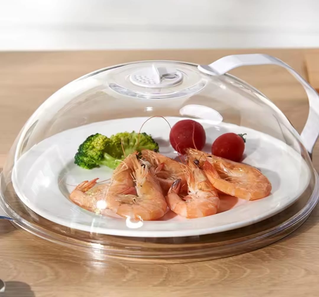 Heavy microwave cover with white handle | - Elegant Households KE