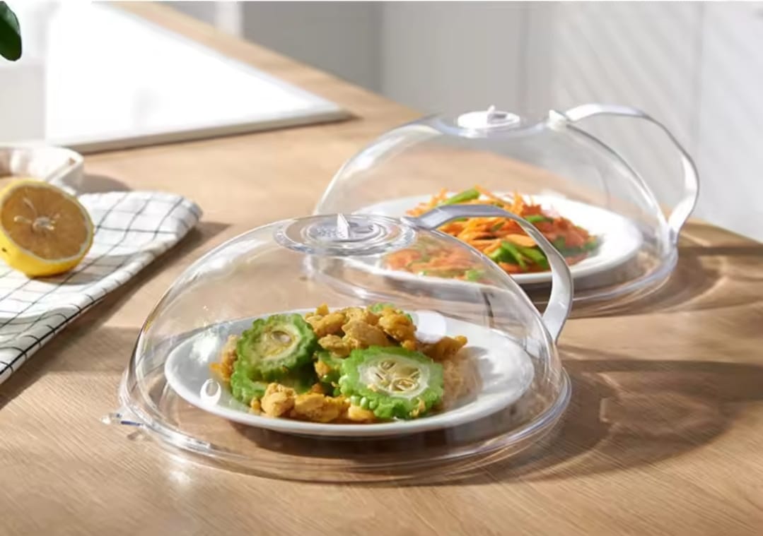 Heavy microwave cover with white handle | - Elegant Households KE