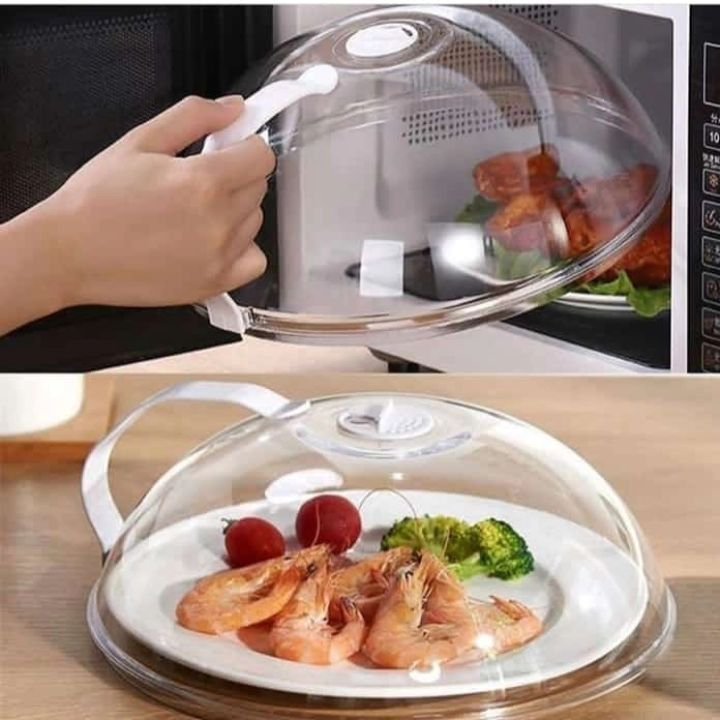 Heavy Microwave Cover with White Handle | - Elegant Households KE