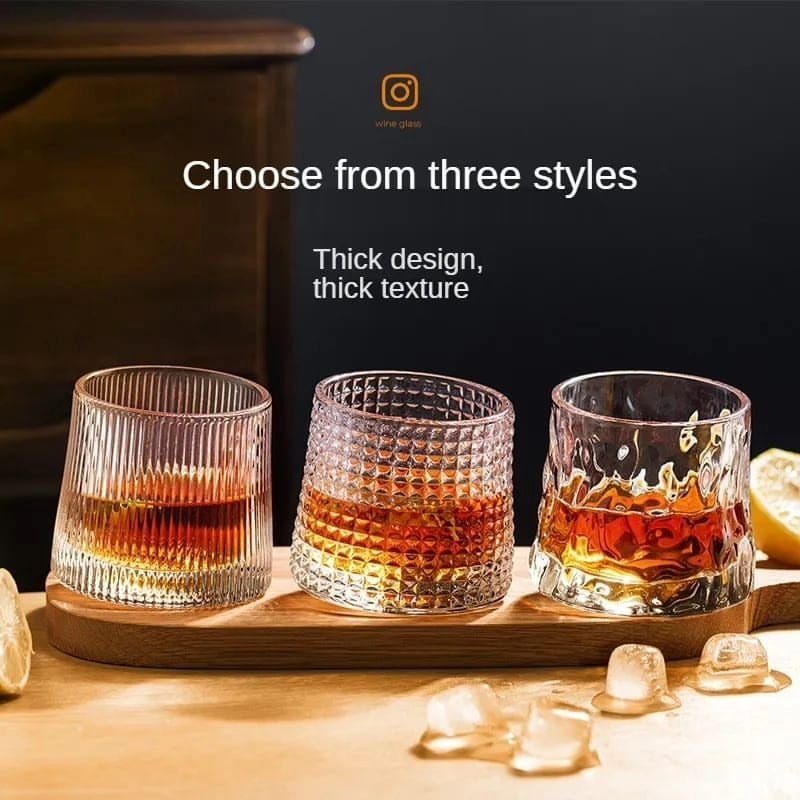 Heavy Novel/Spinning Whiskey glasses | - Elegant Households KE