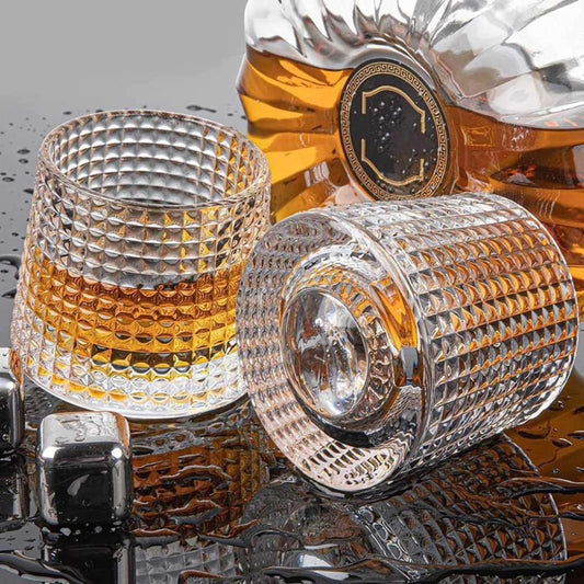 Heavy Novel/Spinning Whiskey glasses | - Elegant Households KE