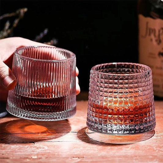 Heavy Novel/Spinning Whiskey glasses | - Elegant Households KE