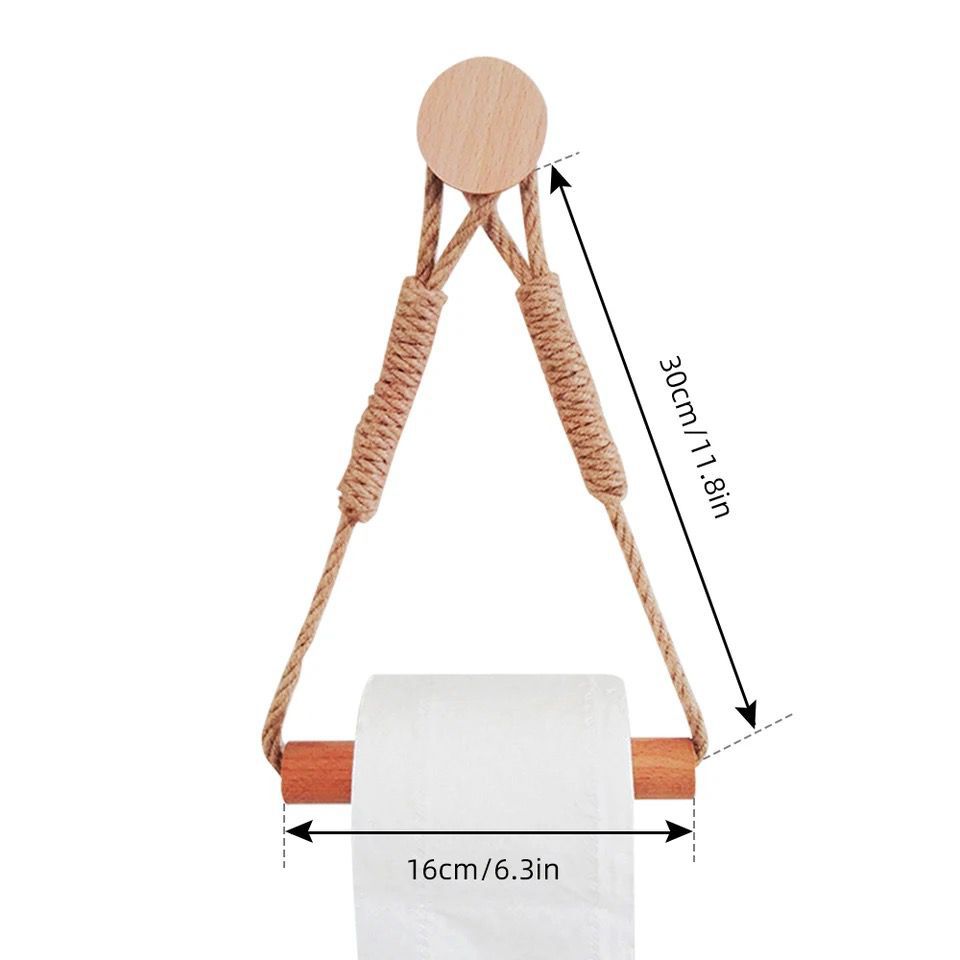 Hemp Rope with bamboo tissue Holder | - Elegant Households KE