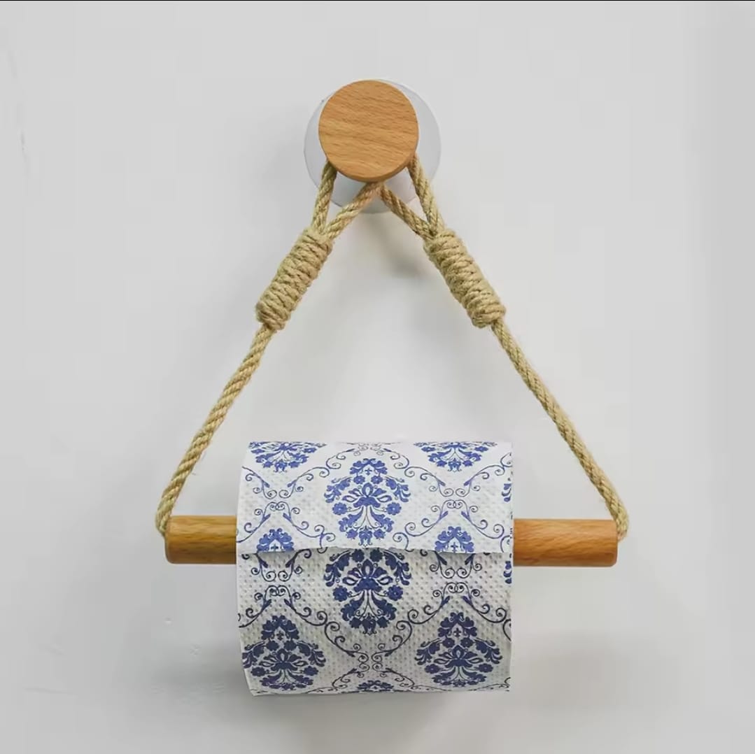Hemp Rope with bamboo tissue Holder | - Elegant Households KE