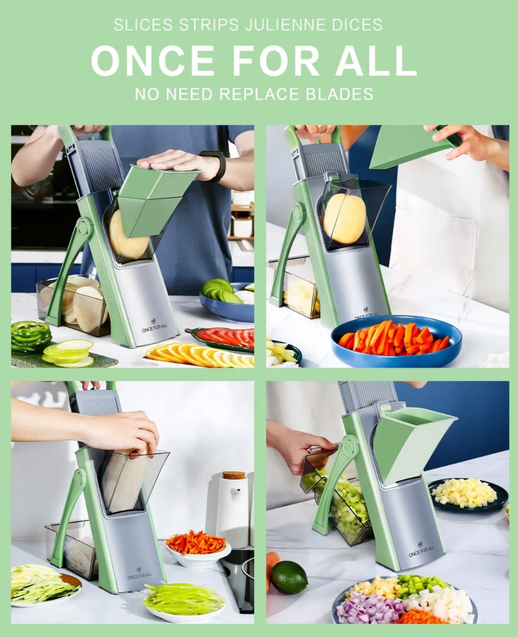 Mandoline Vegetable Slicer Kenya – Adjustable Manual Vegetable Chopper with Container