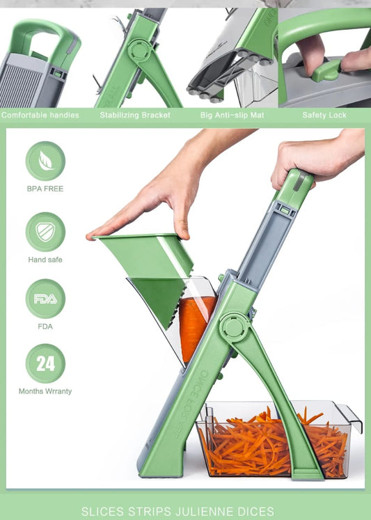Mandoline Vegetable Slicer Kenya – Adjustable Manual Vegetable Chopper with Container