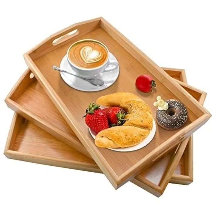 High Quality Multifunctional Bamboo Serving Trays | - Elegant Households KE