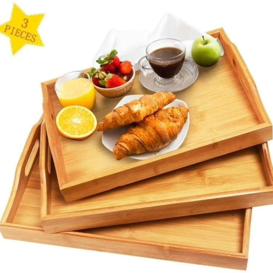 High Quality Multifunctional Bamboo Serving Trays | - Elegant Households KE