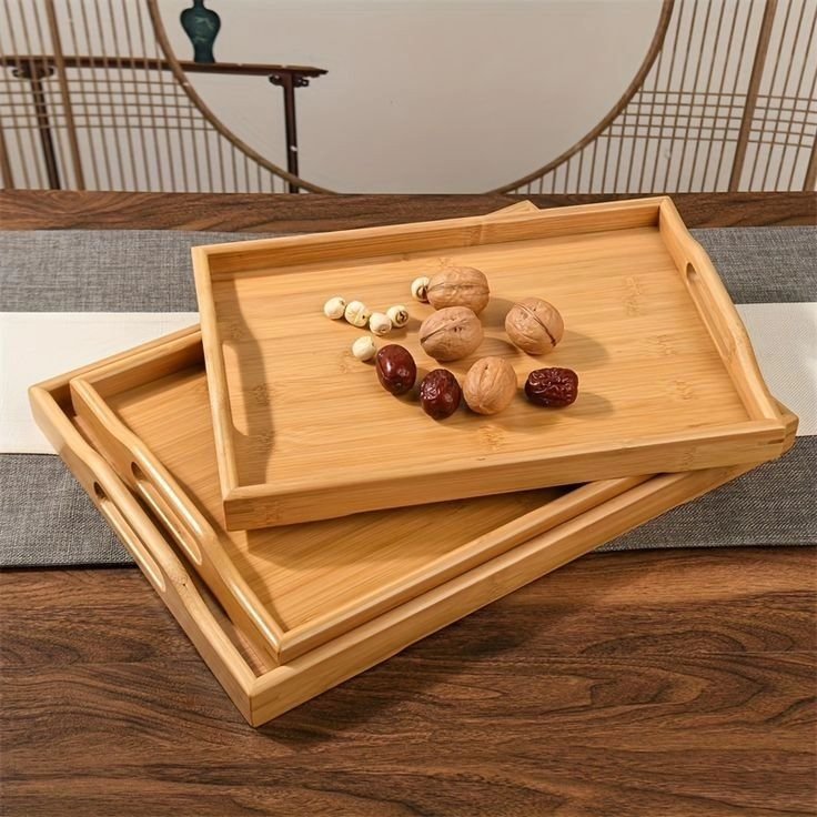 High Quality Multifunctional Bamboo Serving Trays | - Elegant Households KE