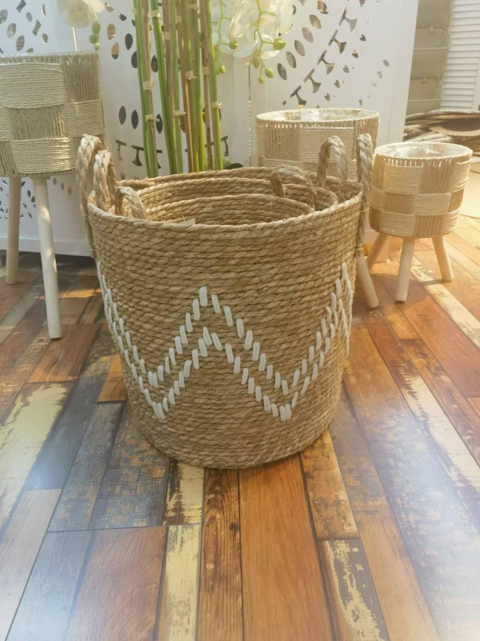 High Quality Set of 3 Stackable handmade baskets 🧺  | - Elegant Households KE