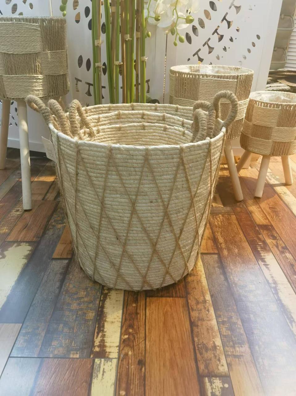 High Quality Set of 3 Stackable handmade baskets 🧺  | - Elegant Households KE