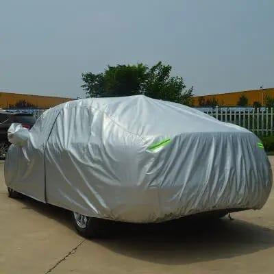 High Quality Universal Grey Car Cover with fleece on the inside part & Has Reflector on the sides | - Elegant Households KE