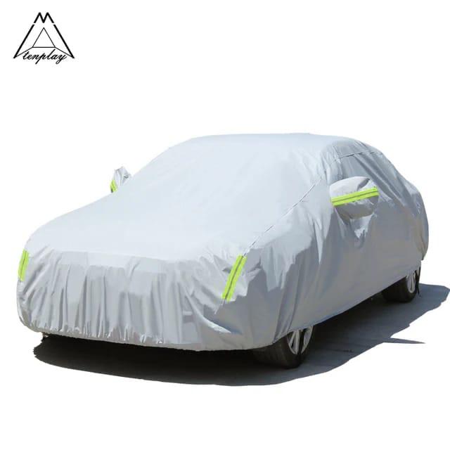 High Quality Universal Grey Car Cover with fleece on the inside part & Has Reflector on the sides | - Elegant Households KE