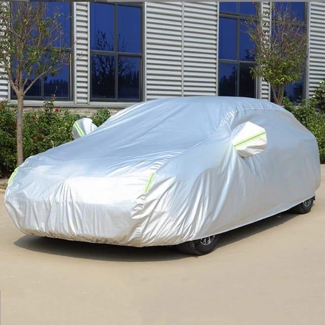 High Quality Universal Grey Car Cover with fleece on the inside part & Has Reflector on the sides | - Elegant Households KE