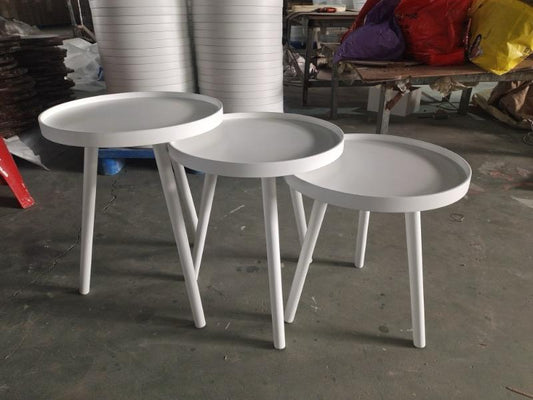 High quality white 3 in 1 wooden table | - Elegant Households KE