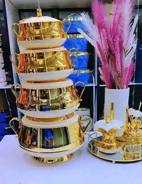 Hot pot set of 4 Shahii gold | - Elegant Households KE