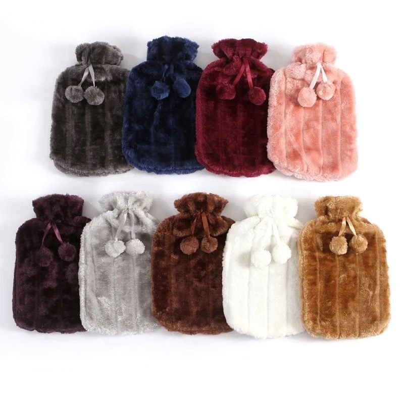 Hot Water Bottle with Fur Fleece Cover | - Elegant Households KE