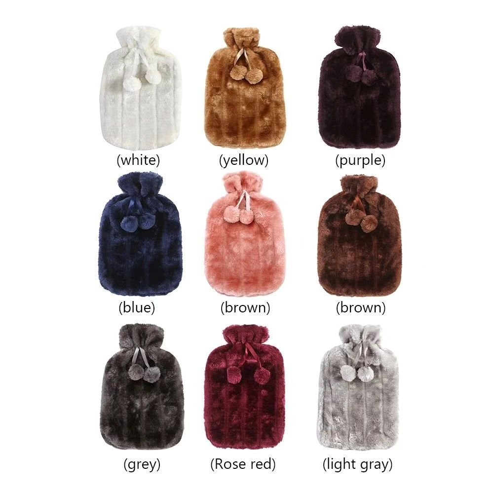Hot Water Bottle with Fur Fleece Cover | - Elegant Households KE