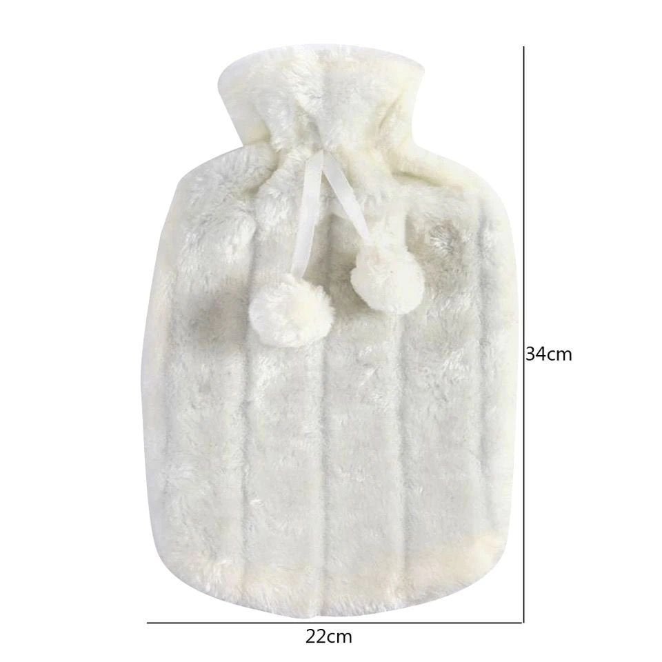 Hot Water Bottle with Fur Fleece Cover | - Elegant Households KE