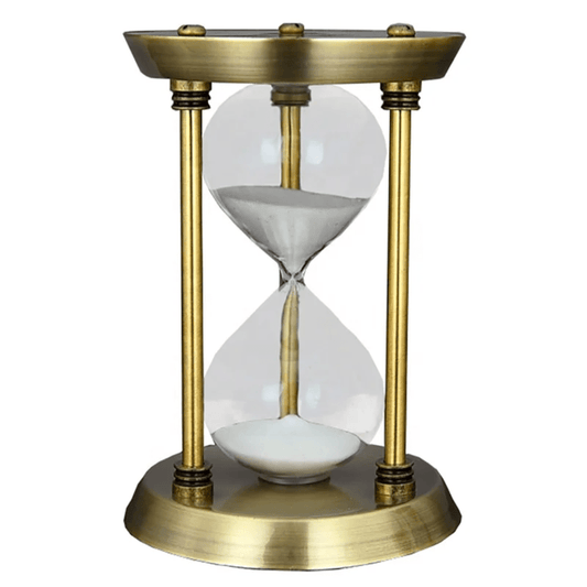 Hourglass Sand Timer with Metal Frame – Vintage Decorative Sand Clock | - Elegant Households KE
