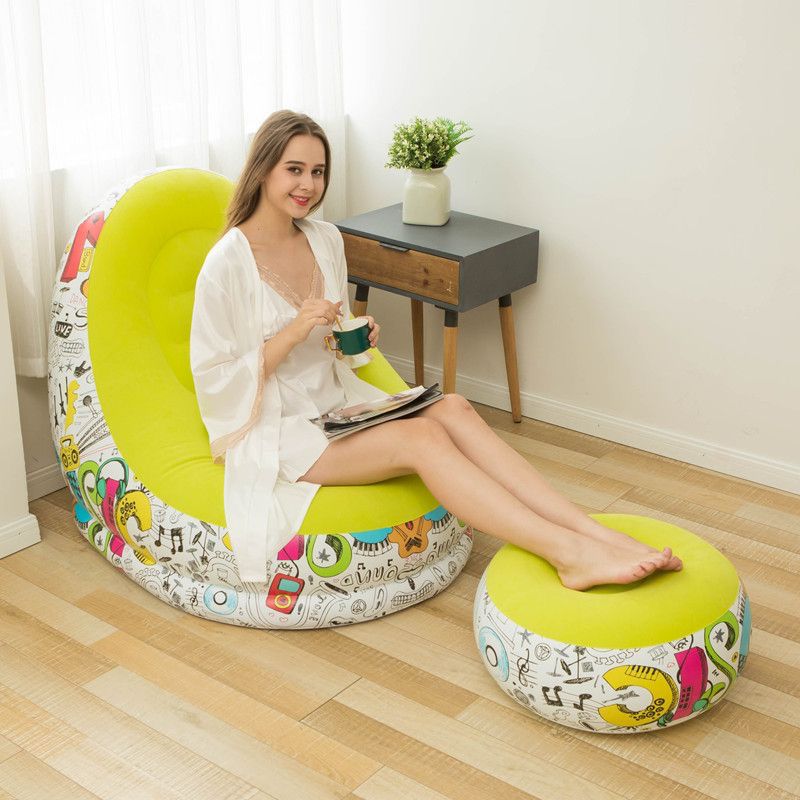 Inflatable Deluxe Lounge Seat / Inflatable seat with Foot rest &amp; Free Pump (2pcs Sets)  | - Elegant Households KE