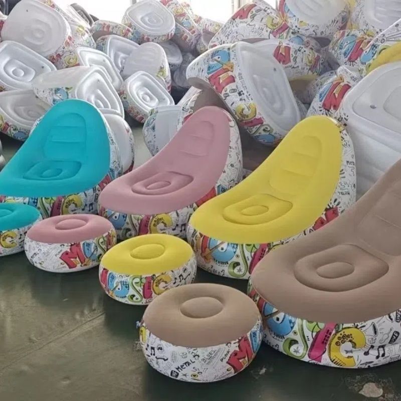 Inflatable Deluxe Lounge Seat / Inflatable seat with Foot rest &amp; Free Pump (2pcs Sets)  | - Elegant Households KE