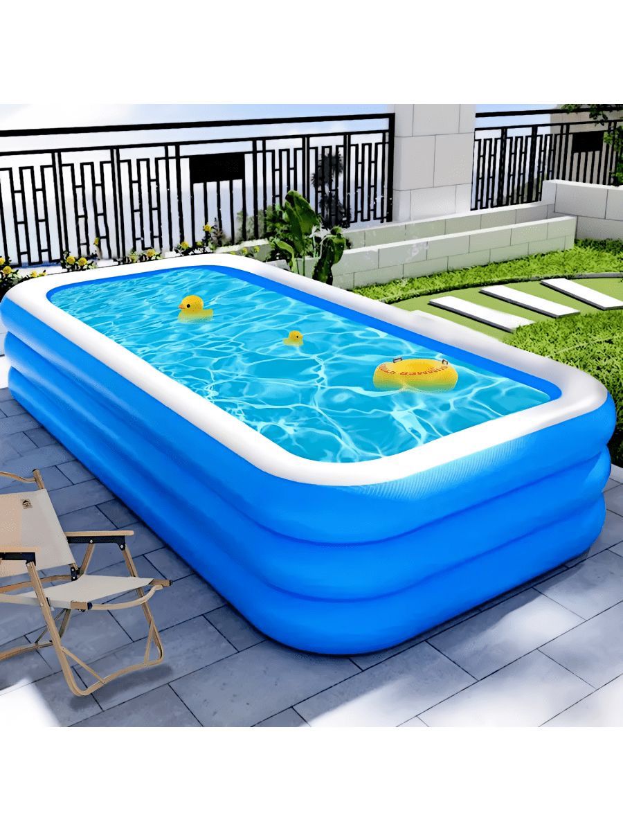 Inflatable Kids Pool 305×185×56 cm – Large Outdoor Swimming Pool for Backyard Fun | - Elegant Households KE