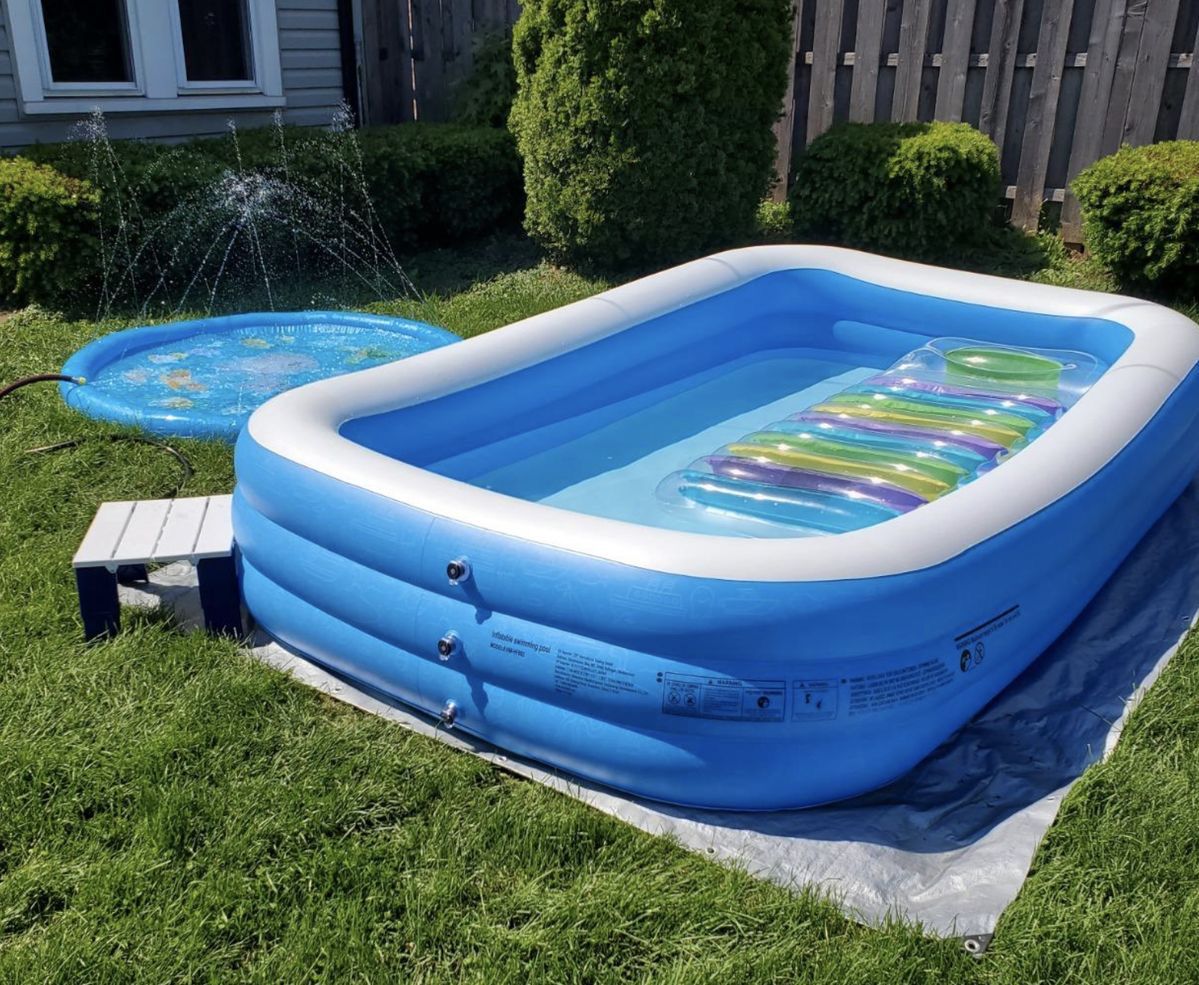 Inflatable Kids Pool 305×185×56 cm – Large Outdoor Swimming Pool for Backyard Fun | - Elegant Households KE