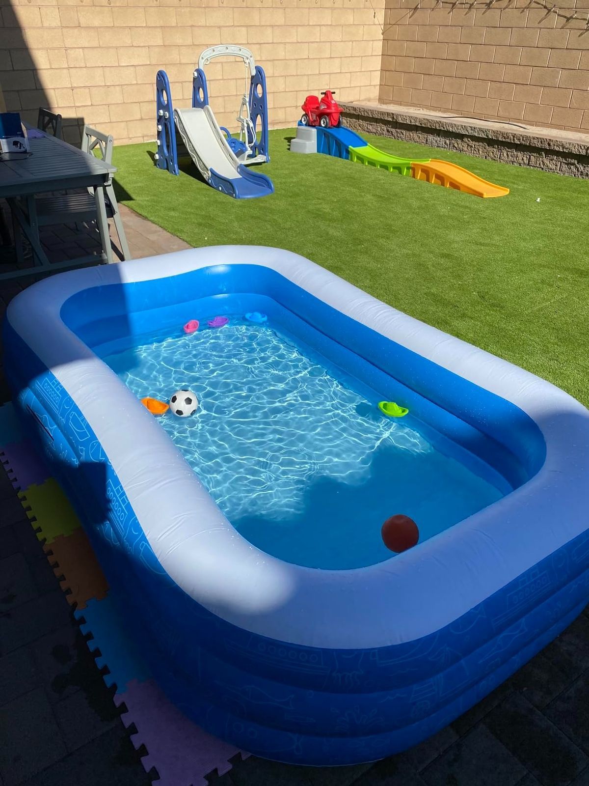 Inflatable Kids Pool 305×185×56 cm – Large Outdoor Swimming Pool for Backyard Fun | - Elegant Households KE