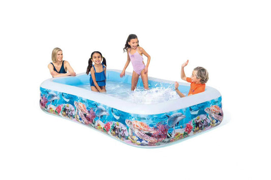 Inflatable Kids Pool 305×185×56 cm – Tropical Ocean Design Family Backyard Swimming Pool | - Elegant Households KE