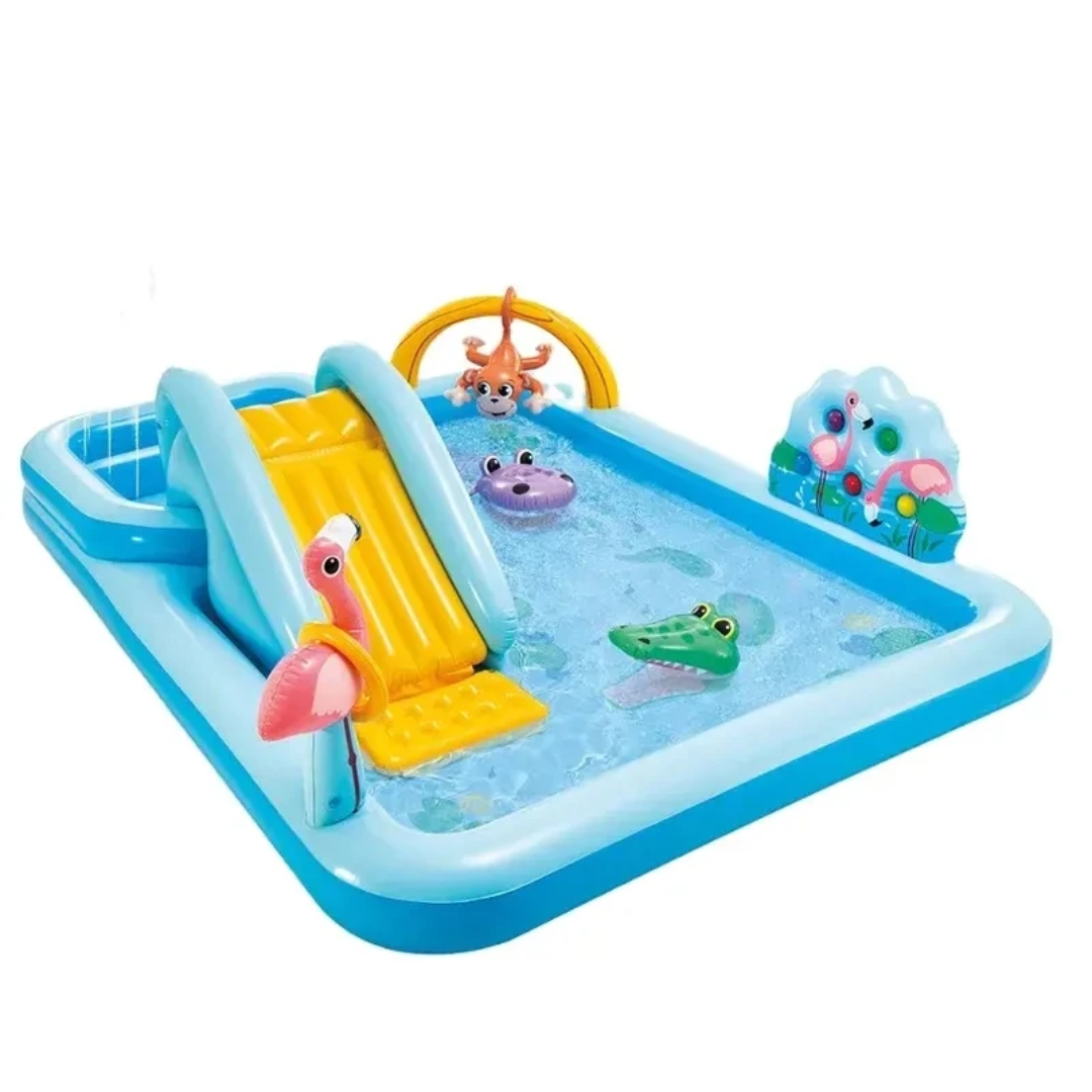 Inflatable Splash Park Pool with Slide and Sprayer for Kids | - Elegant Households KE