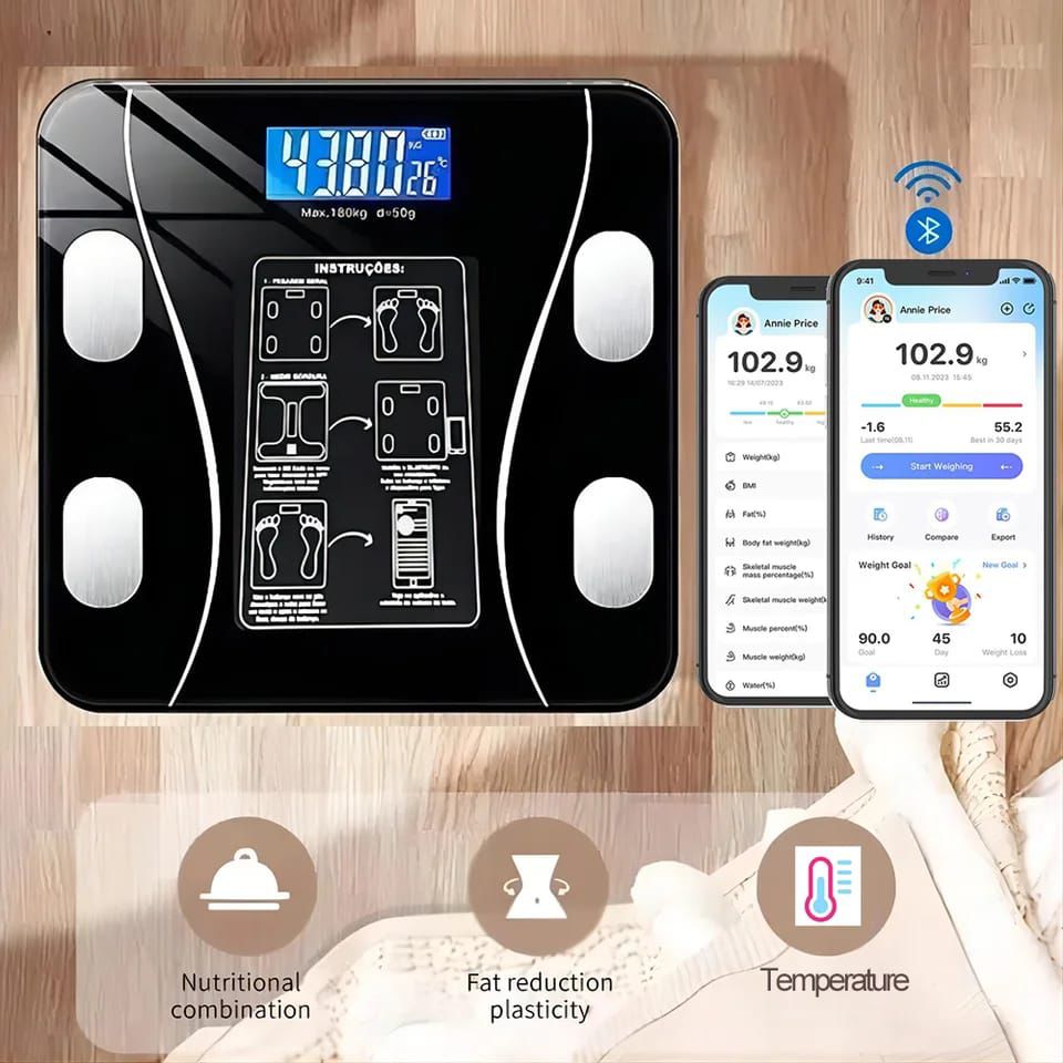 INTELLIGENT BLUETOOTH BMI BODY WEIGHING SCALE | - Elegant Households KE