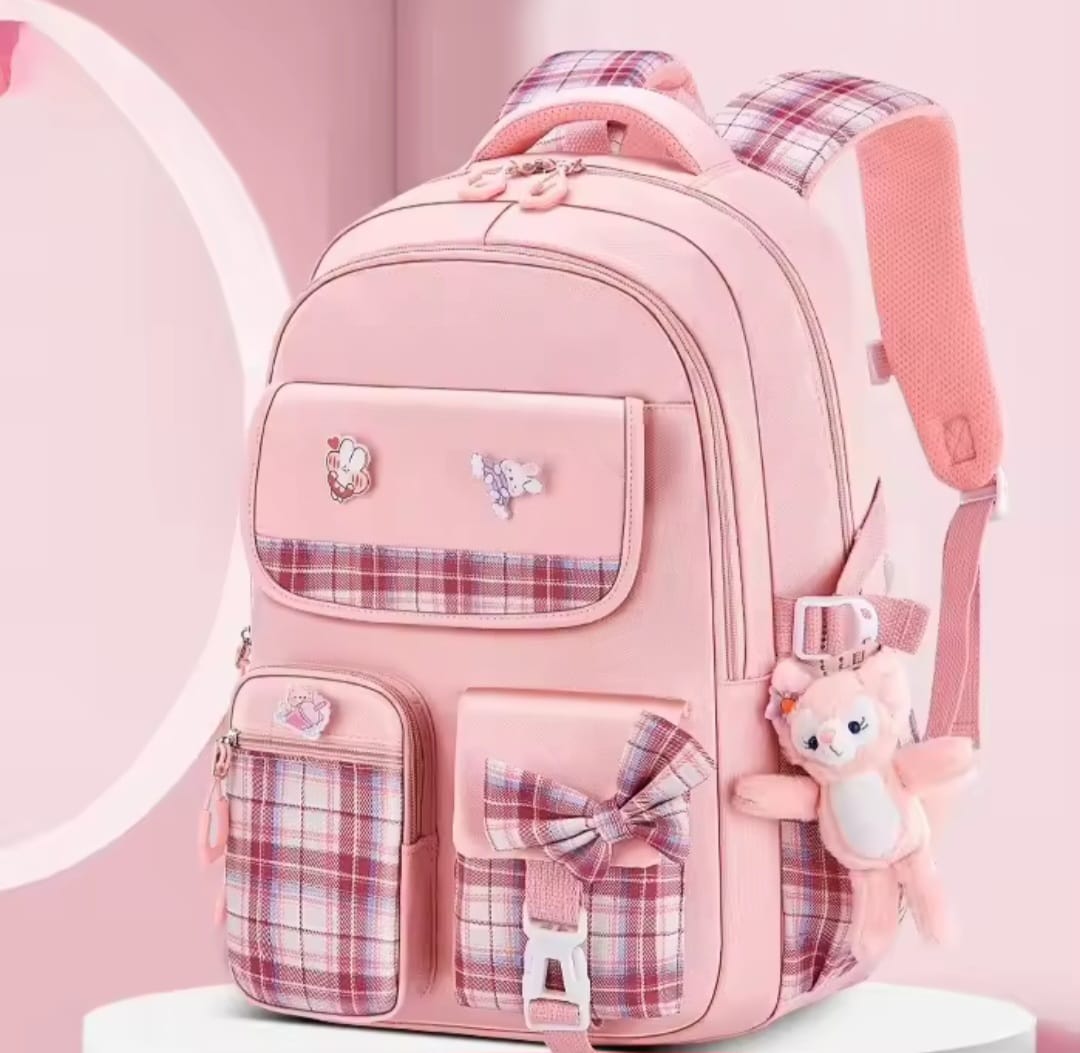 Kids Checkered School Backpack | Spine Protection Bag | - Elegant Households KE