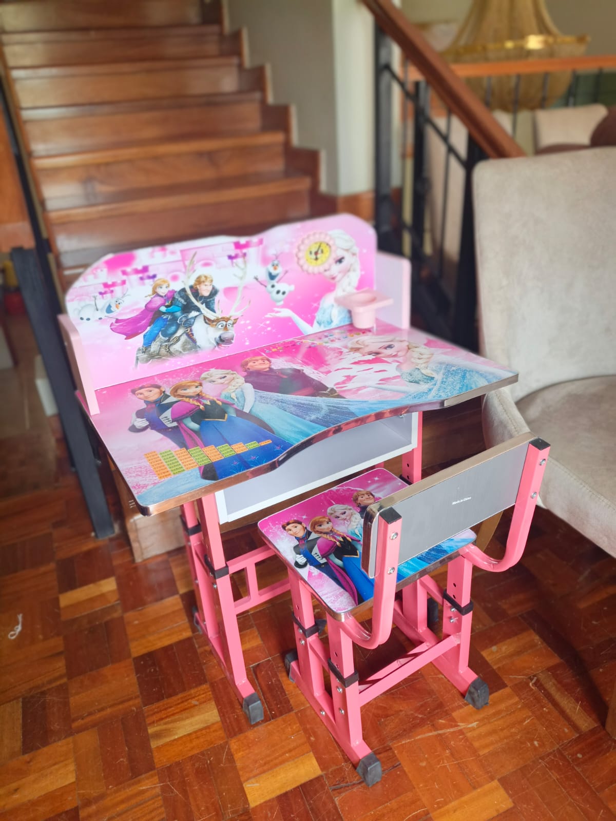 Kids Study Desk and Chair Set – Adjustable Height Children’s Study Table | - Elegant Households KE