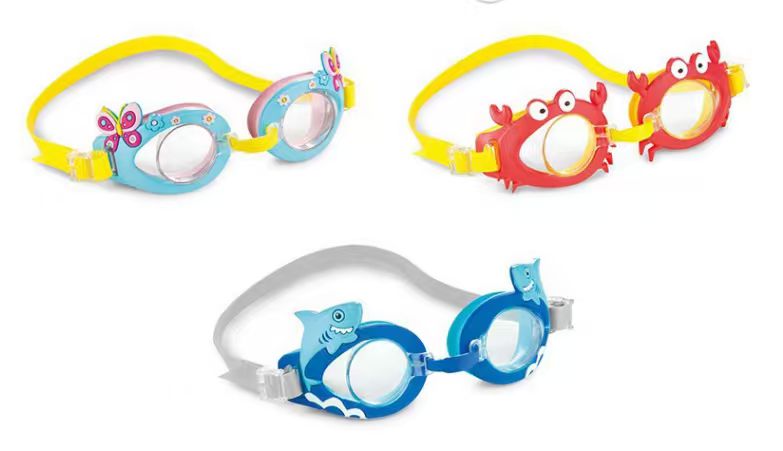 Kids Swimming Goggles – Cute Butterfly, Crab & Shark Designs | Adjustable & Comfortable Swim Goggles | - Elegant Households KE