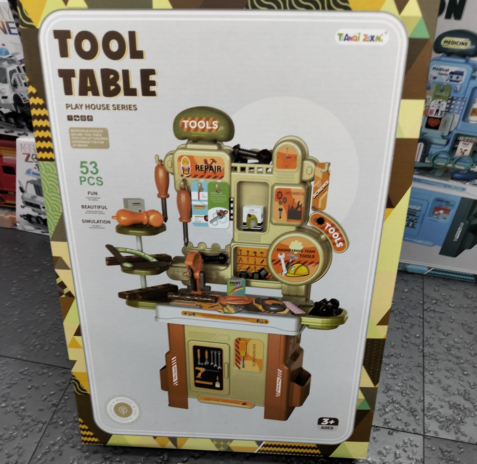 Kids Tool Table 53PCS Pretend Play Workshop Set | - Elegant Households KE