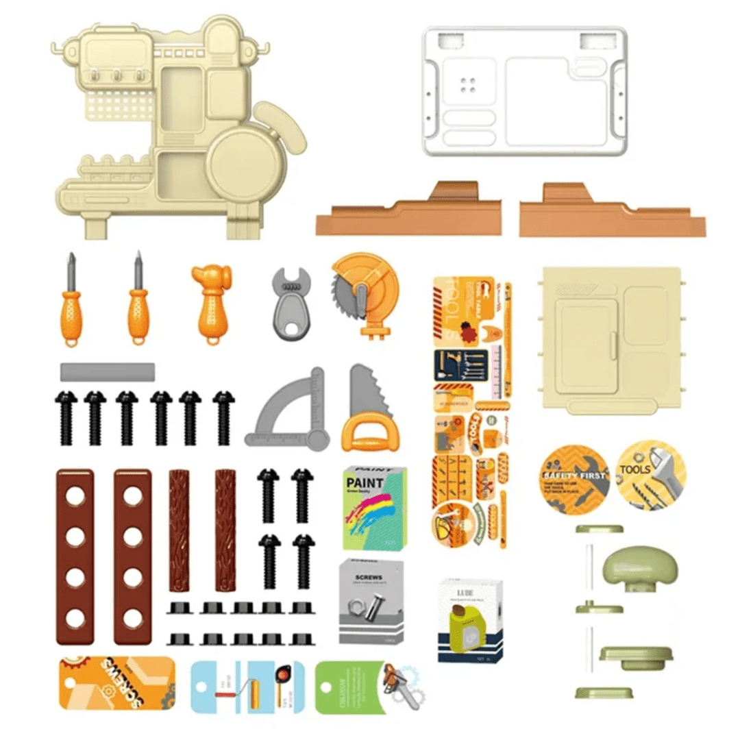 Kids Tool Table 53PCS Pretend Play Workshop Set | - Elegant Households KE