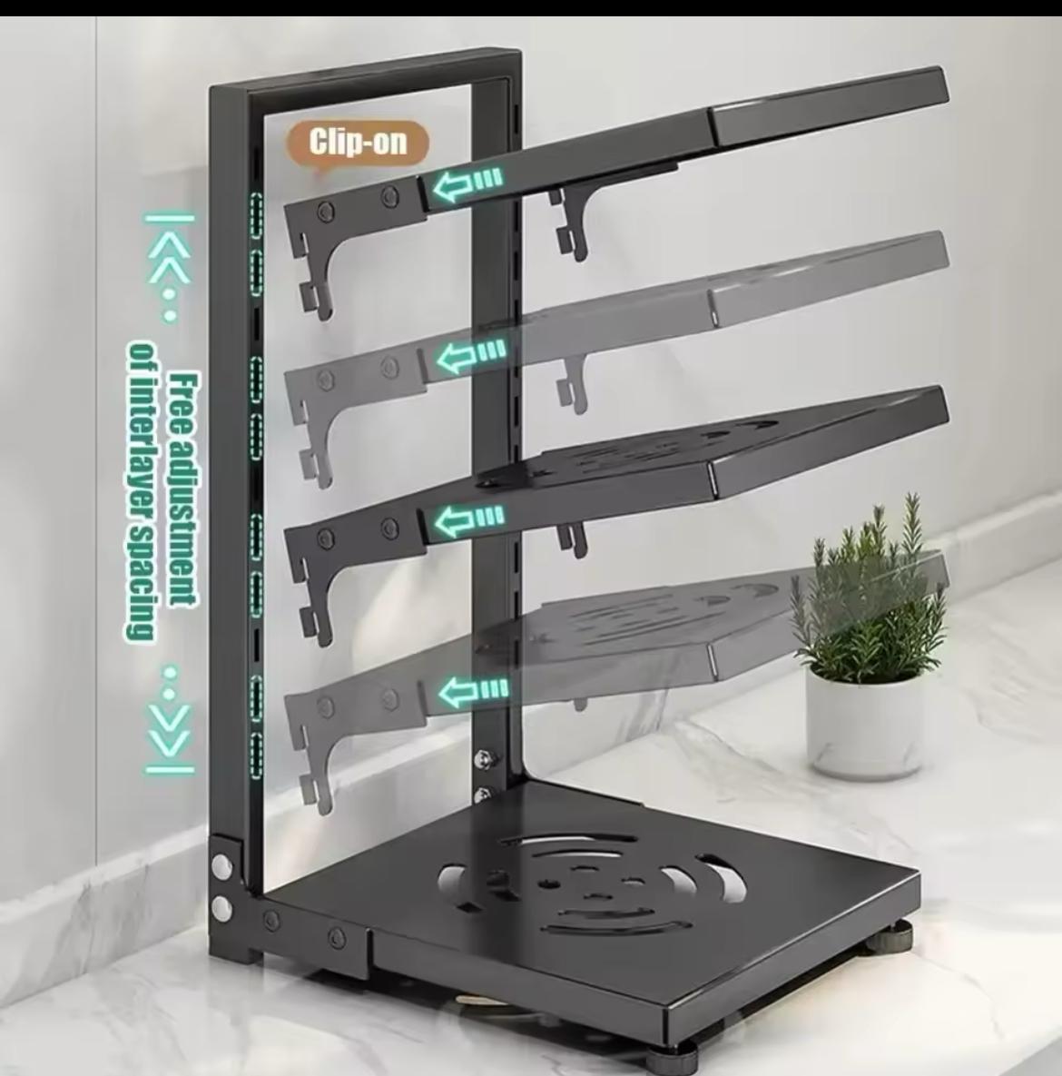 Kitchen Rack Price in Kenya – Adjustable 4 Tier Kitchen Storage Rack with Shelves