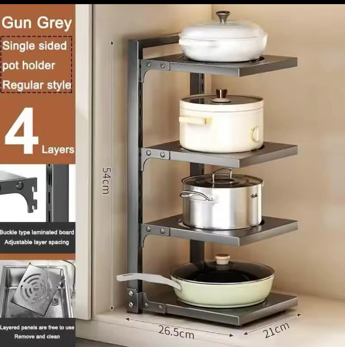Kitchen Rack Price in Kenya – Adjustable 4 Tier Kitchen Storage Rack with Shelves
