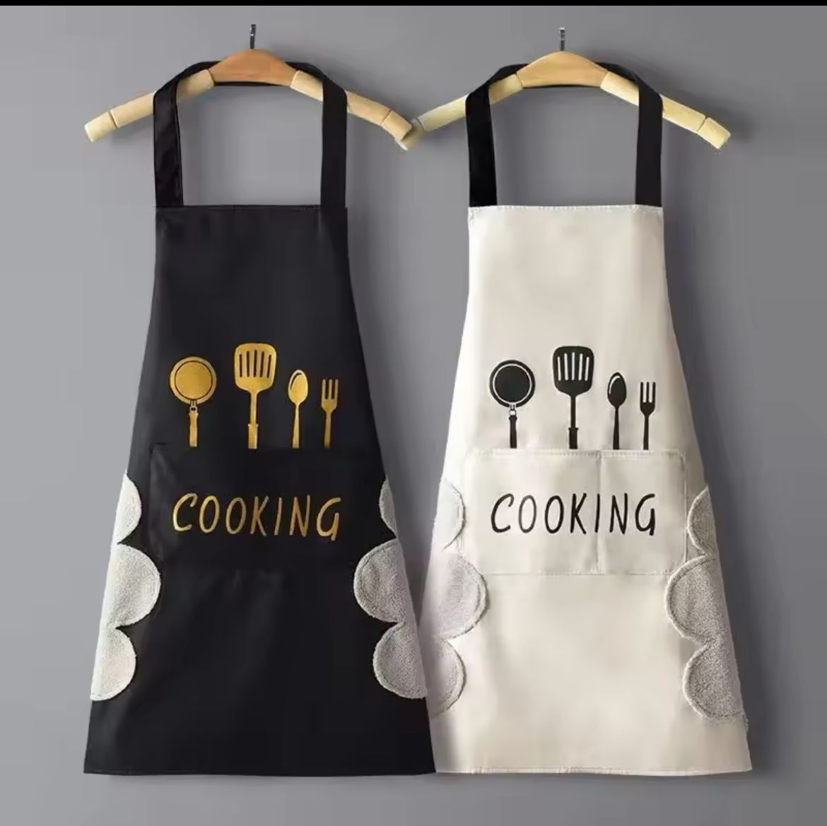 Kitchen Apron with Hand Wipe Pockets | - Elegant Households KE