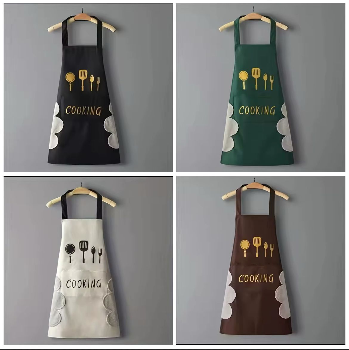 Kitchen Apron with Hand Wipe Pockets | - Elegant Households KE