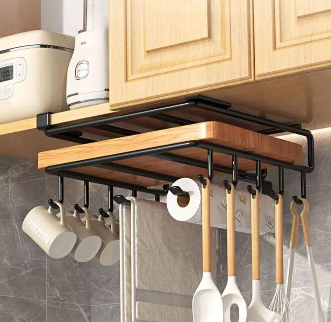 Kitchen Cabinet Under Shelf Double - layer Storage Rack | - Elegant Households KE
