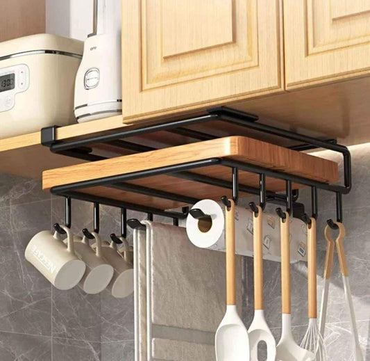 Kitchen Cabinet Under Shelf Double - layer Storage Rack | - Elegant Households KE