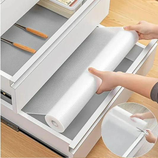 Kitchen clear drawer liners oil proof moisture cupboard shelf liner mat | - Elegant Households KE