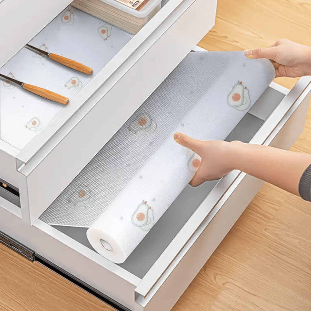 Kitchen drawer liners oil proof moisture cupboard shelf liner mat | - Elegant Households KE