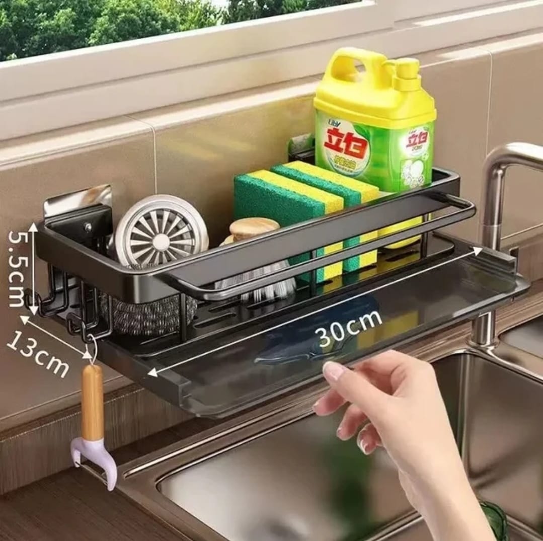 Kitchen Storage Rack Sink Drain Rack Sponge Organizer | - Elegant Households KE